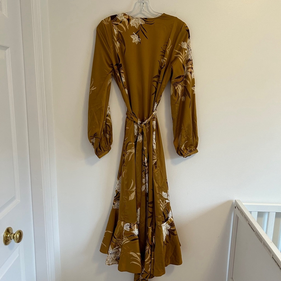 EXPRESS x ROCKY BARNES Floral Wrap Tie Waist Maxi Dress Size XS/Small - Picture 13 of 17